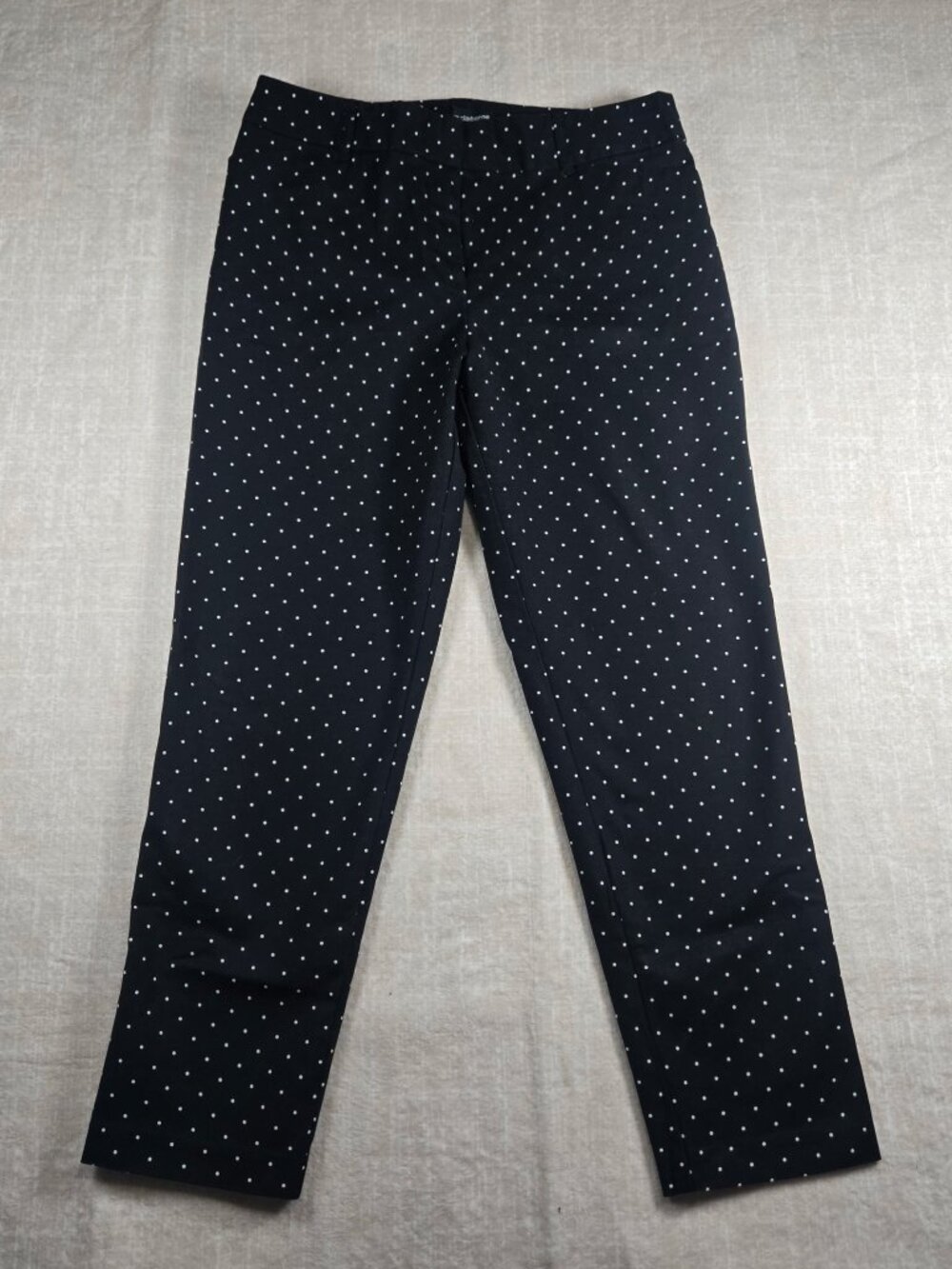 Liz Claiborne Career Emma Classic Pants Size 6 Black Polka Dot